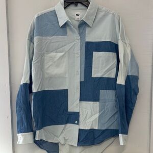 NSF Blue and White Patchwork‎ Shirt Size Medium